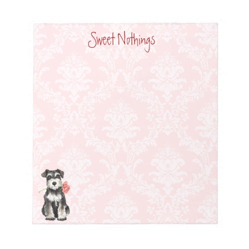 Valentine Rose Mini Schnauzer Notepad