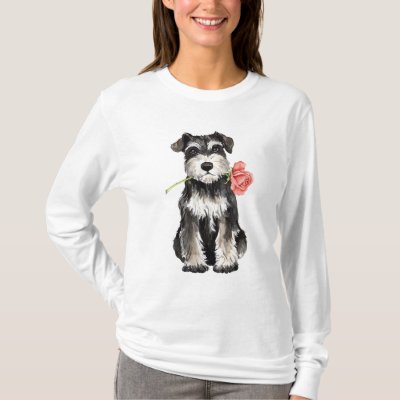Valentine Rose Mini Schnauzer T-Shirt