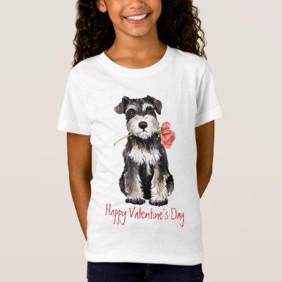 Valentine Rose Mini Schnauzer T-Shirt