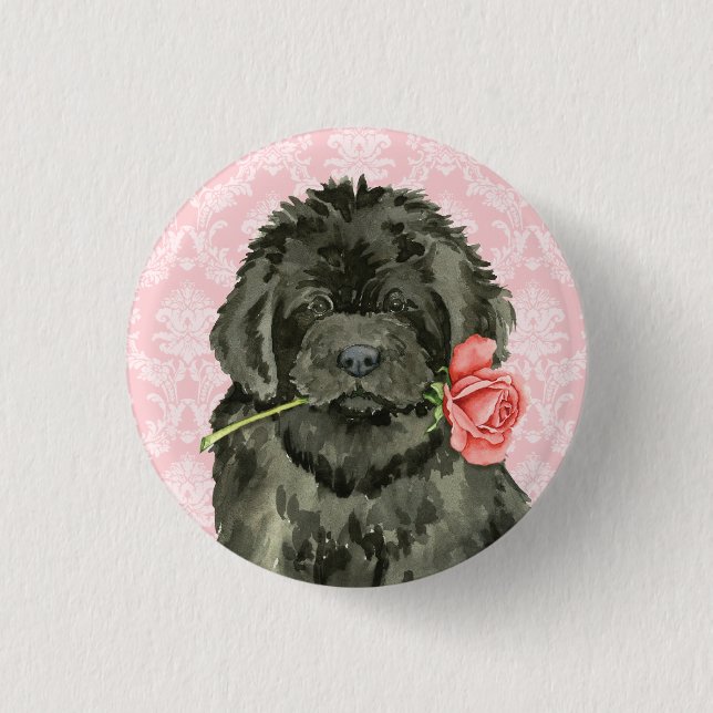 Valentine Rose Newfoundland Button (Front)