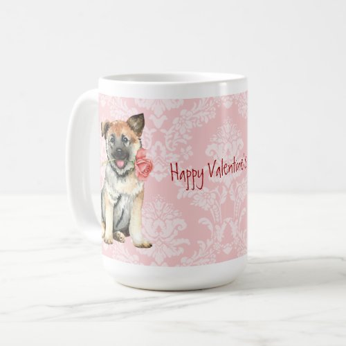 Valentine Rose Norwegian Elkhound Coffee Mug