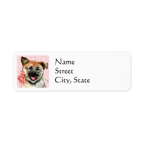 Valentine Rose Norwegian Elkhound Label