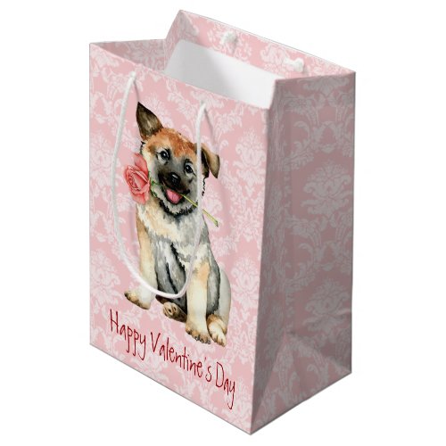 Valentine Rose Norwegian Elkhound Medium Gift Bag