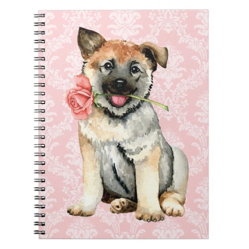 Valentine Rose Norwegian Elkhound Notebook