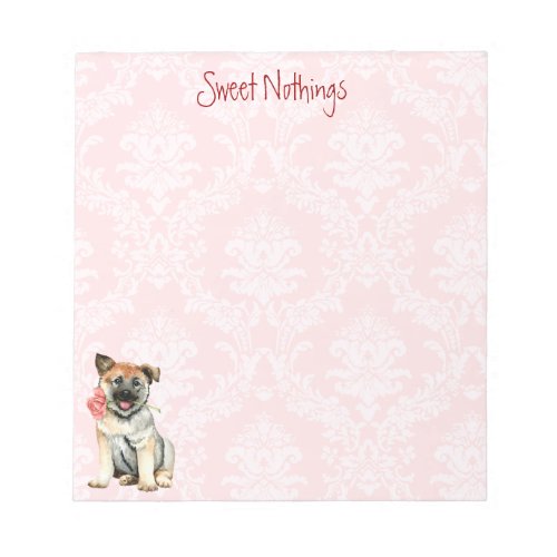 Valentine Rose Norwegian Elkhound Notepad