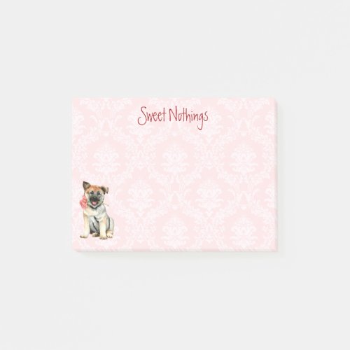 Valentine Rose Norwegian Elkhound Post_it Notes