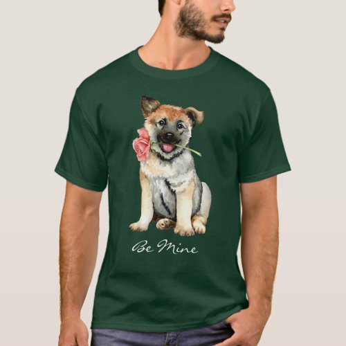 Valentine Rose Norwegian Elkhound T_Shirt