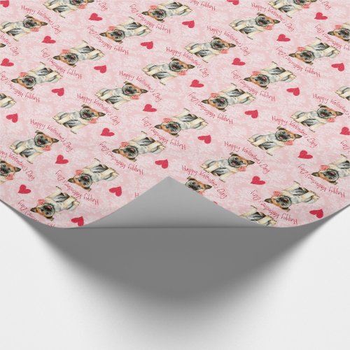 Valentine Rose Norwegian Elkhound Wrapping Paper