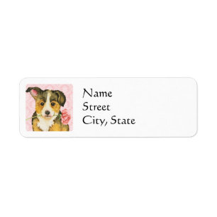 Valentine Rose Pembroke Welsh Corgi Label