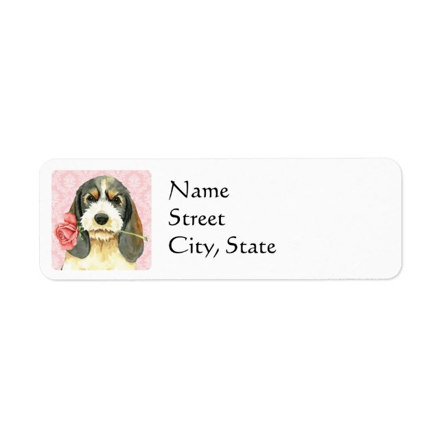 Valentine Rose Petit Basset Griffon Vendeen Label (Front)