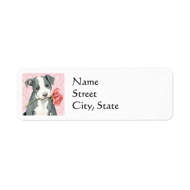 Valentine Rose Pit Bull Label (Front)