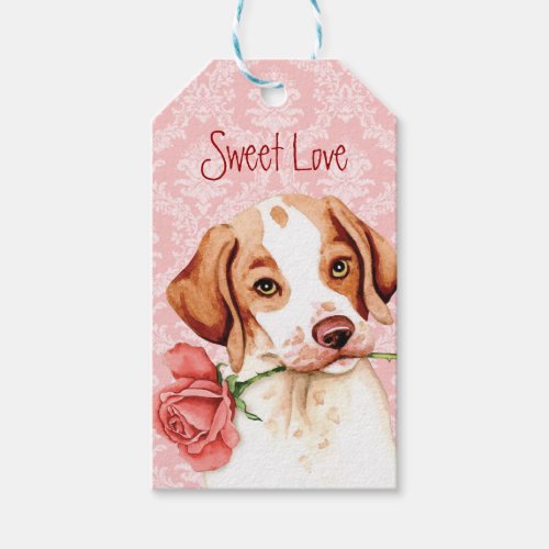 Valentine Rose Pointer Gift Tags