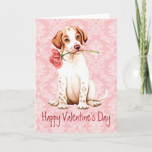 Valentine Rose Pointer Holiday Card