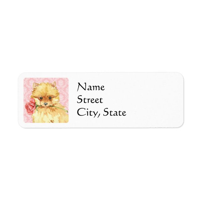 Valentine Rose Pomeranian Label (Front)
