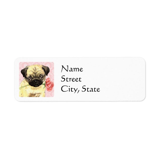 Valentine Rose Pug Label (Front)