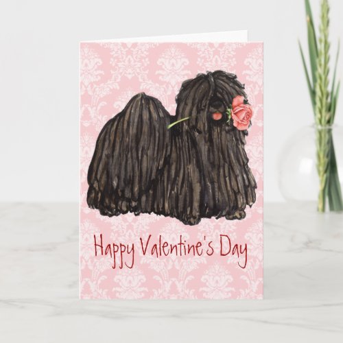 Valentine Rose Puli Holiday Card