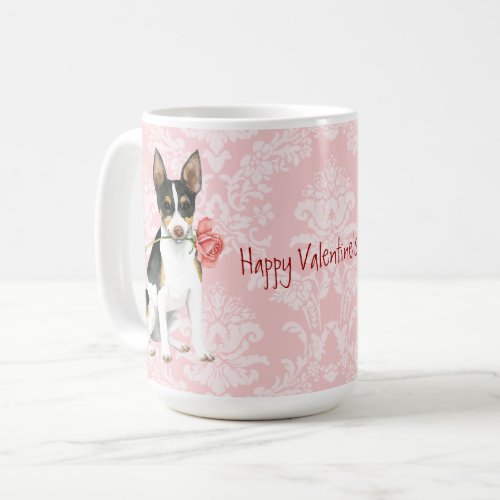 Valentine Rose Rat Terrier Coffee Mug