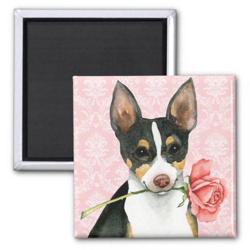 Valentine Rose Rat Terrier Magnet