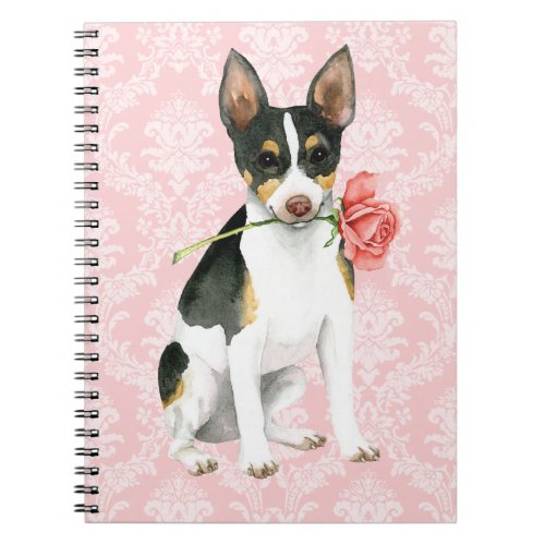 Valentine Rose Rat Terrier Notebook