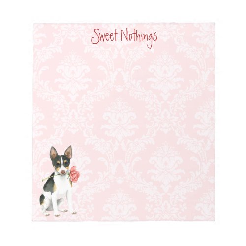 Valentine Rose Rat Terrier Notepad