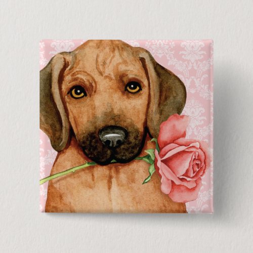 Valentine Rose Rhodesian Ridgeback Button