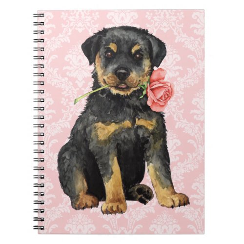 Valentine Rose Rottweiler Notebook