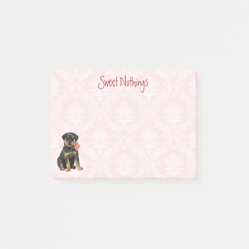 Valentine Rose Rotweiler Post_it Notes