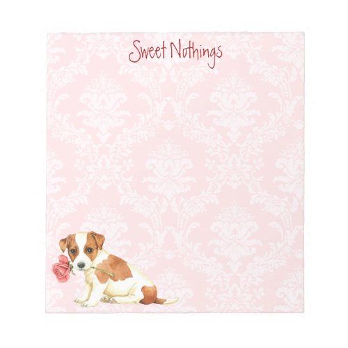 Valentine Rose Russell Terrier Notepad