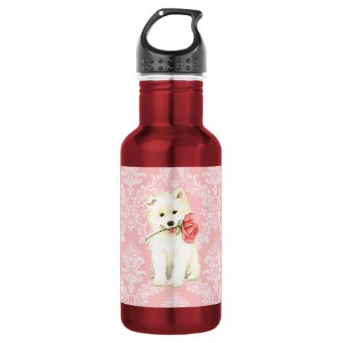 Valentine Rose Samoyed Water Bottle