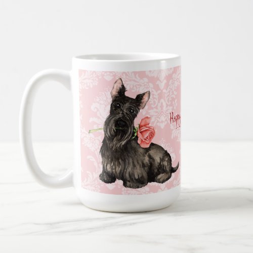 Valentine Rose Scottish Terrier Coffee Mug