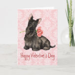 Valentine Rose Scottish Terrier Holiday Card