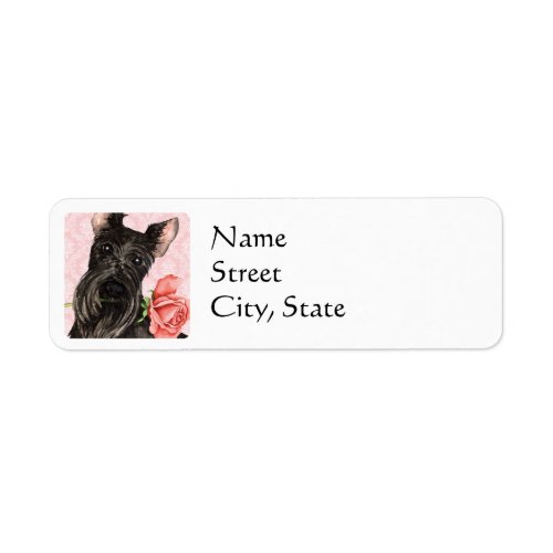 Valentine Rose Scottish Terrier Label