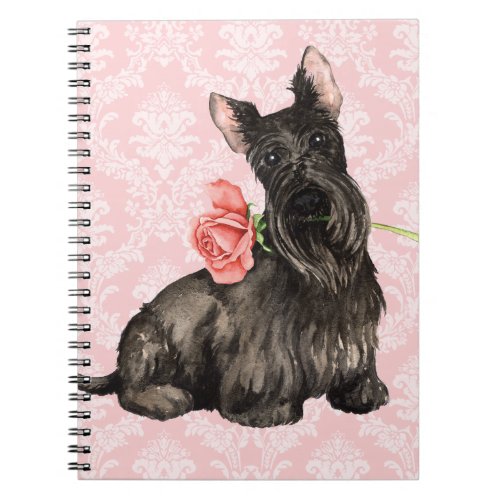 Valentine Rose Scottish Terrier Notebook