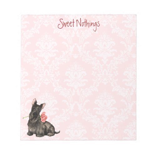 Valentine Rose Scottish Terrier Notepad