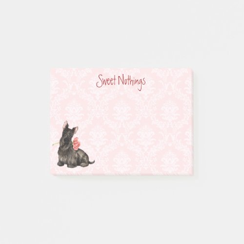 Valentine Rose Scottish Terrier Post_it Notes