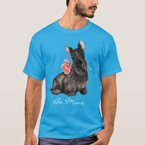 Valentine Rose Scottish Terrier T_Shirt