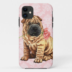 Valentine Rose Shar-Pei iPhone 11 Case