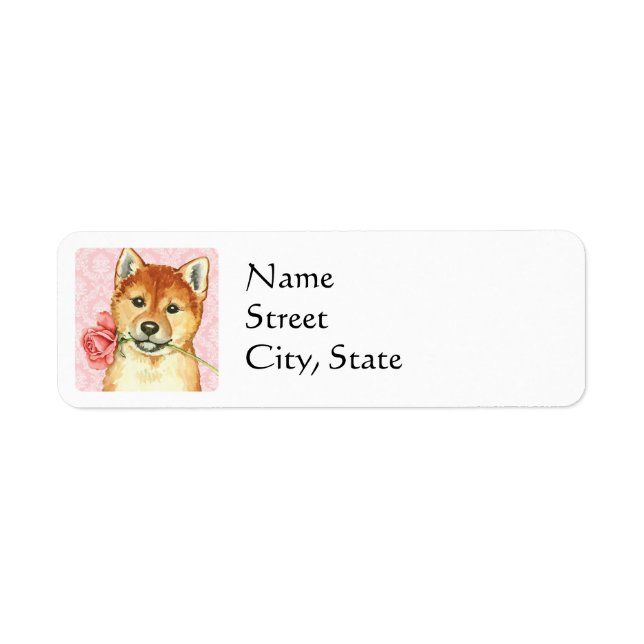 Valentine Rose Shiba Inu Label (Front)