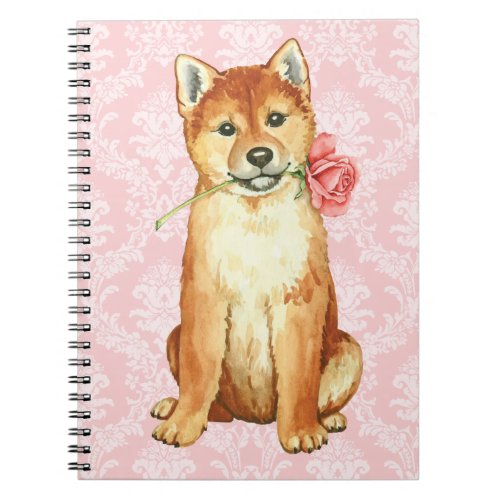 Valentine Rose Shiba Inu Notebook