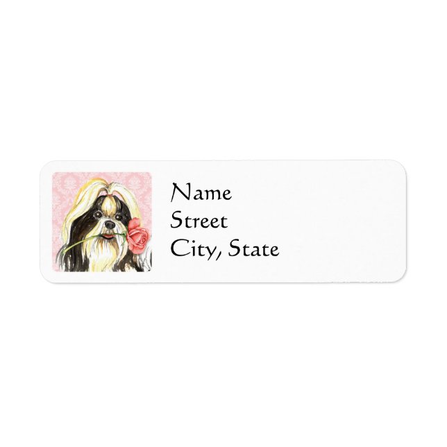 Valentine Rose Shih Tzu Label (Front)