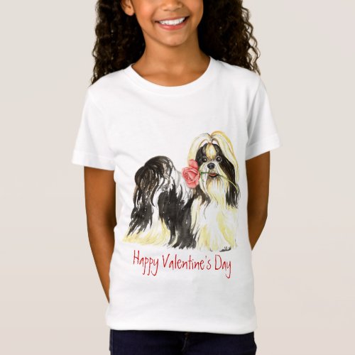 Valentine Rose Shih Tzu T_Shirt