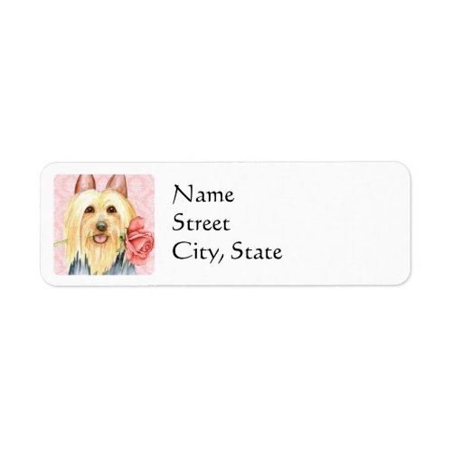 Valentine Rose Silky Terrier Label