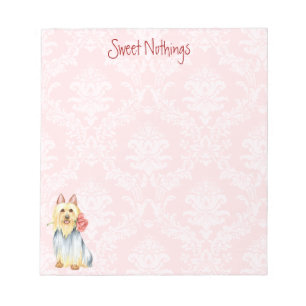 Valentine Rose Silky Terrier Notepad