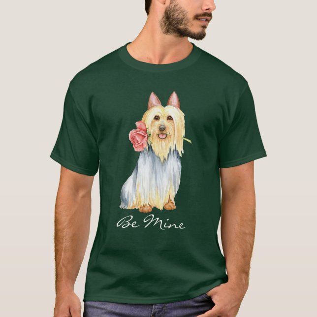 Valentine Rose Silky Terrier T-Shirt (Front)