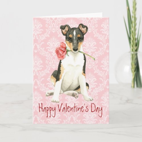 Valentine Rose Smooth Collie Holiday Card