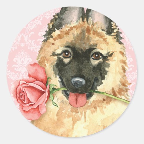 Valentine Rose Tervuren Classic Round Sticker