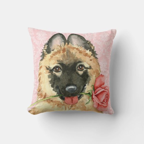 Valentine Rose Tervuren Throw Pillow