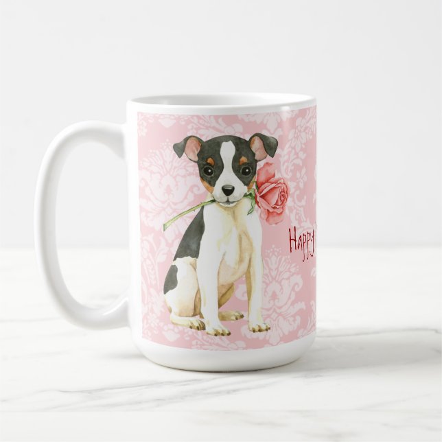 Valentine Rose Toy Fox Terrier Coffee Mug (Left)