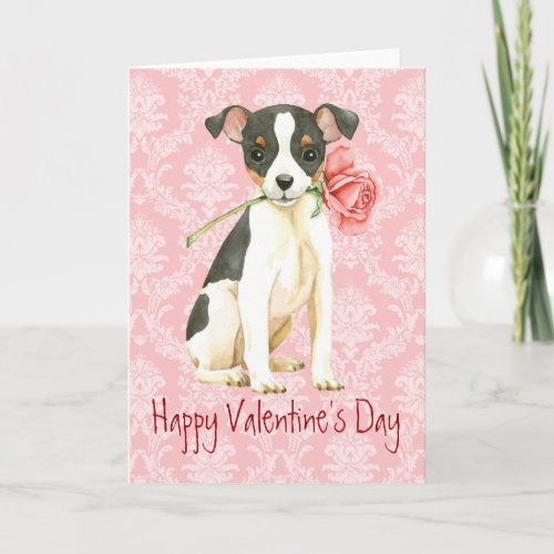 Valentine Rose Toy Fox Terrier Holiday Card