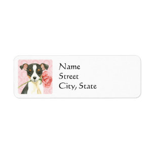 Valentine Rose Toy Fox Terrier Label